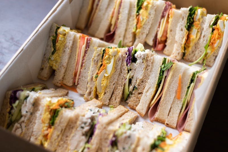 Corporate lunch event catered by Seasons Pizza